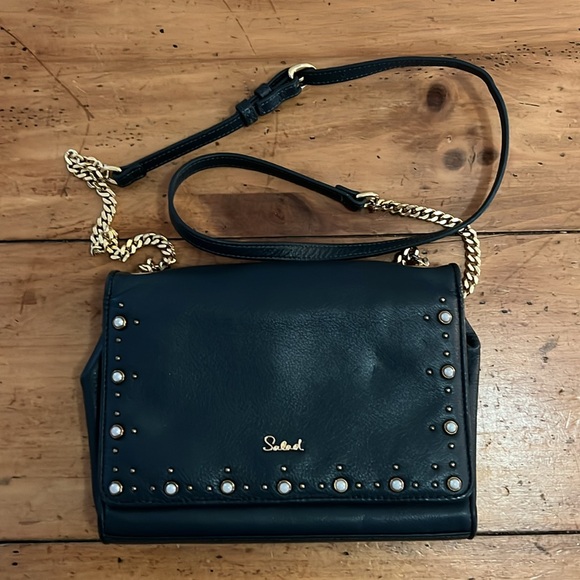 Salad Handbags - Salad Made by AW 1929 crossbody in a navy blue color